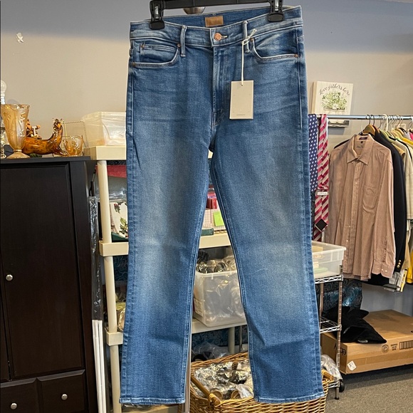 Mother The Mid Rise Dazzler Crop Jeans Ready Set Go Size 29 NWT straight leg
